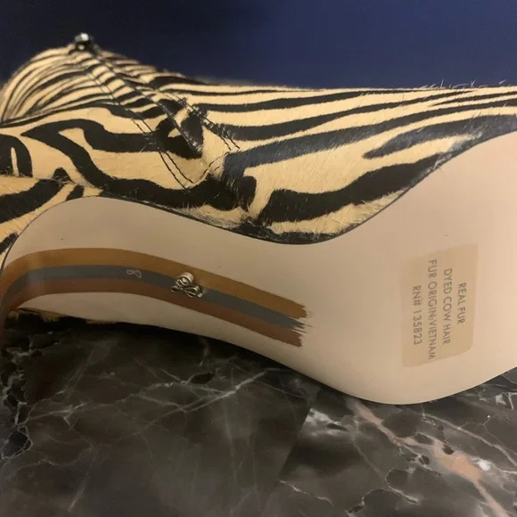 SAM EDELMAN Zebra Print Ankle Boots NWB!!!! - Picture 4 of 9